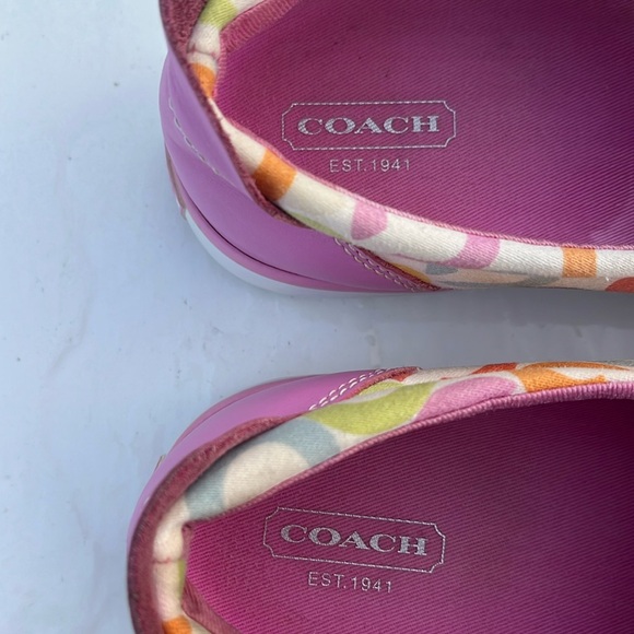 COACH Beale Multicolor Signature Slip On Sneakers PINK Flats! - Picture 12 of 16